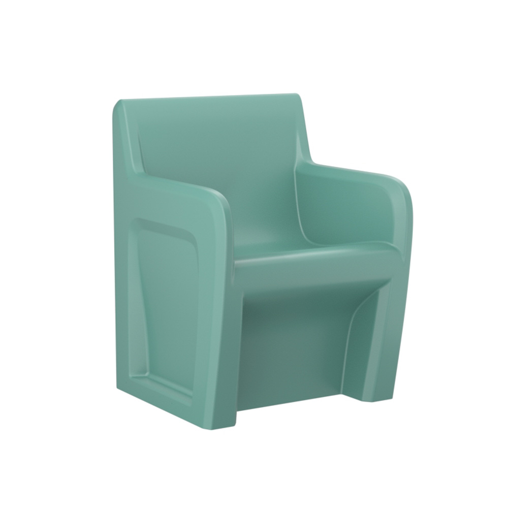 Sentinel Arm Chair - COR-106484S in Aqua, moulded furniture for custodial and behavioural health environments