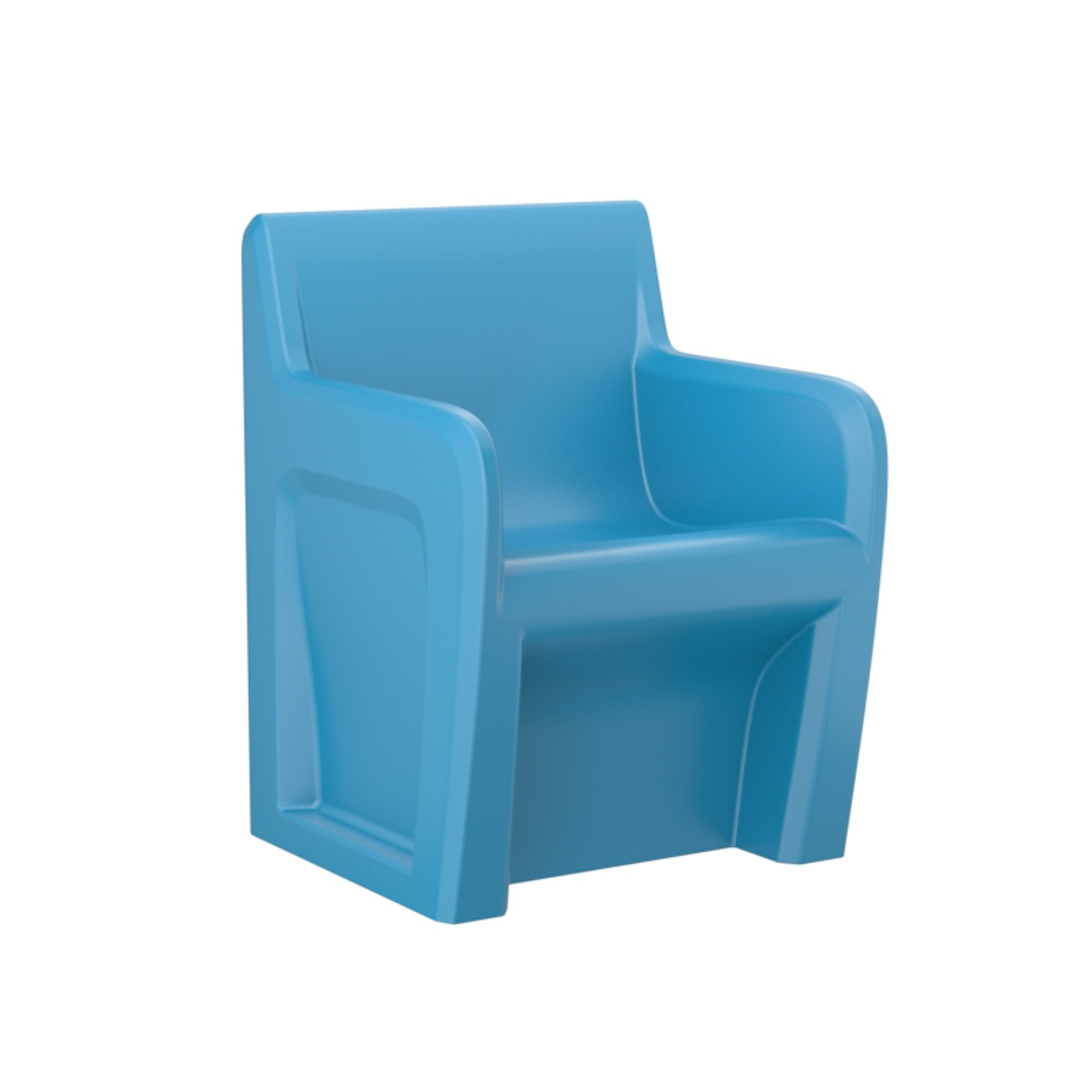 Sentinel Arm Chair - COR-106484S in Slate Blue, moulded furniture for custodial and behavioural health environments