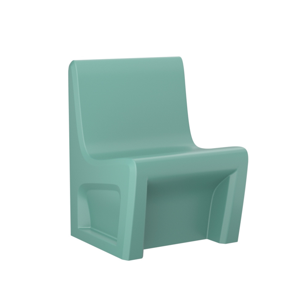 Sentinel Armless Chair - COR-116484S in Aqua, moulded furniture for custodial and behavioural health environments