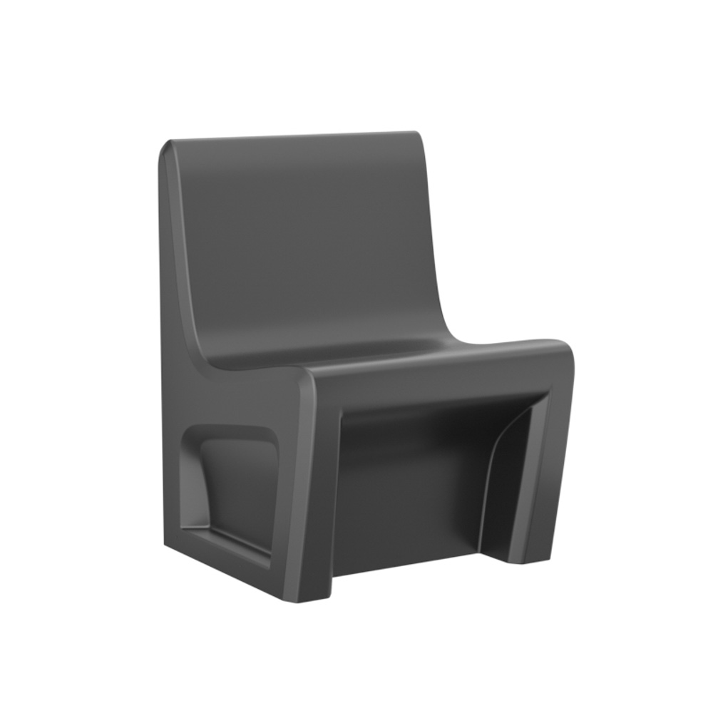 Sentinel Armless Chair - COR-116484S in Black, moulded furniture for custodial and behavioural health environments