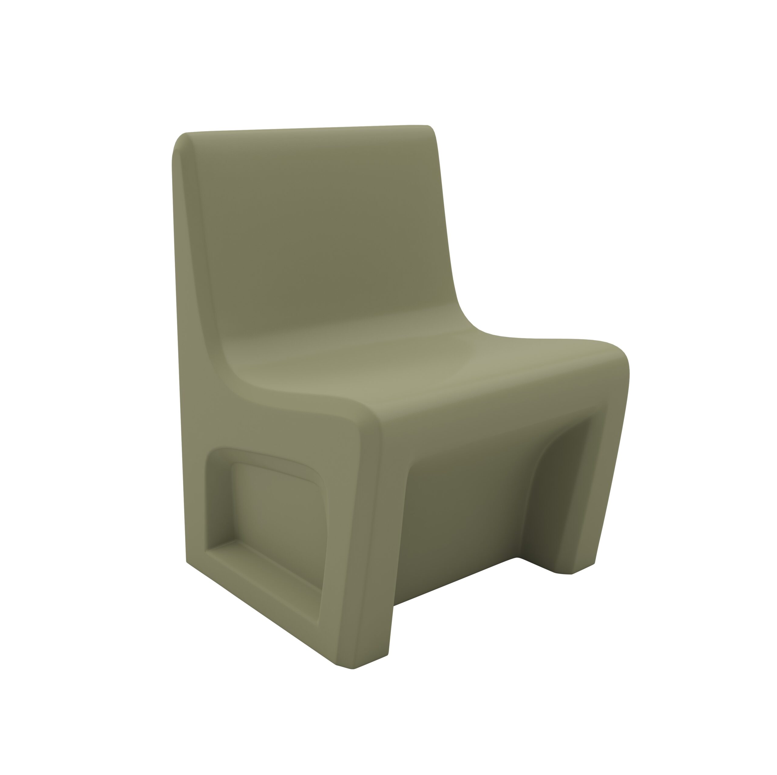 Sentinel Armless Chair - COR-116484S in Moss, moulded furniture for custodial and behavioural health environments