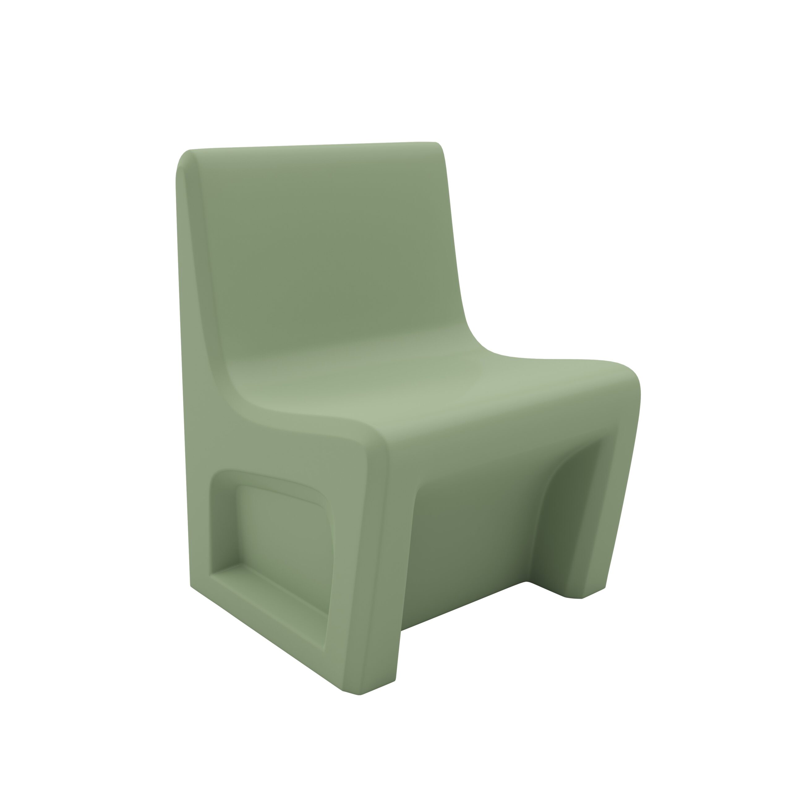 Sentinel Armless Chair - COR-116484S in Seagrass, moulded furniture for custodial and behavioural health environments