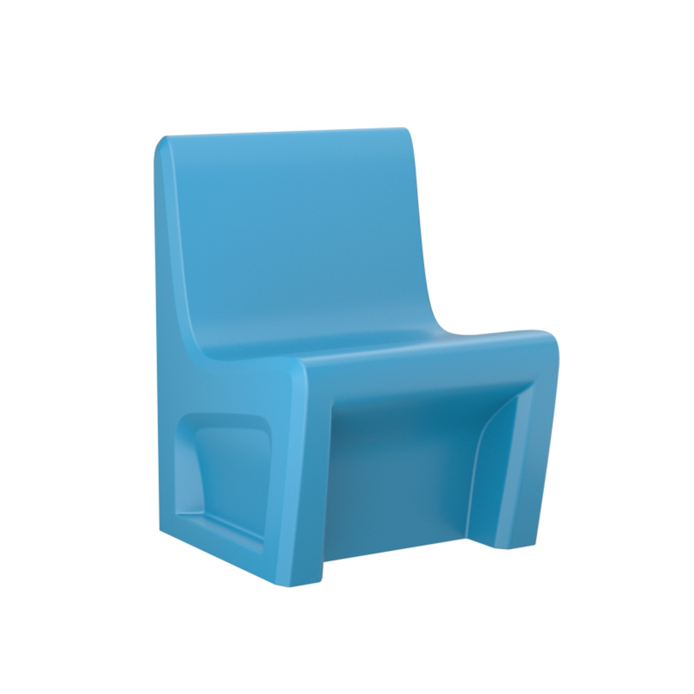 Sentinel Armless Chair - COR-116484S in Slate Blue, moulded furniture for custodial and behavioural health environments