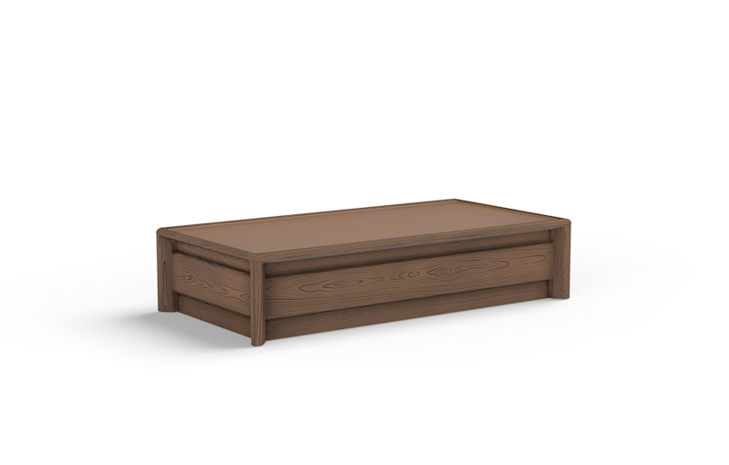 SEQUOIA moulded woodgrain platform bed in Walnut for behavioural health and custodial environments