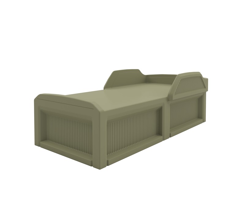 Solstice Safeguard Bed - COR-101 in Moss, moulded furniture for custodial and behavioural health environments