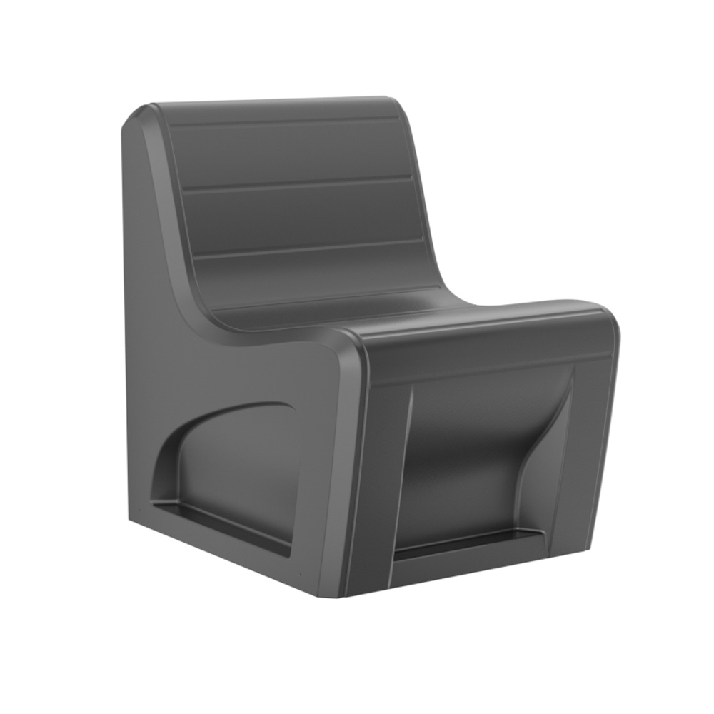 Sync Slim Chair - COR-272S in Black, moulded furniture for custodial and behavioural health environments